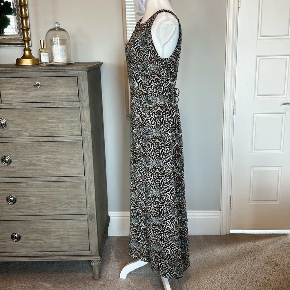 CDC Caren Desiree Company: Animal Print Sleeveless Maxi Dress Size 6 - Picture 6 of 14